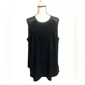 Soft Surroundings Blue Mesh Sleeveless Top Size 1X